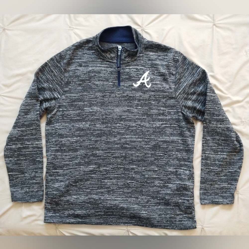 Majestic Atlanta Braves MLB Men 1/4 Zip Pullover Jacket Long Sleeve XL NWOT